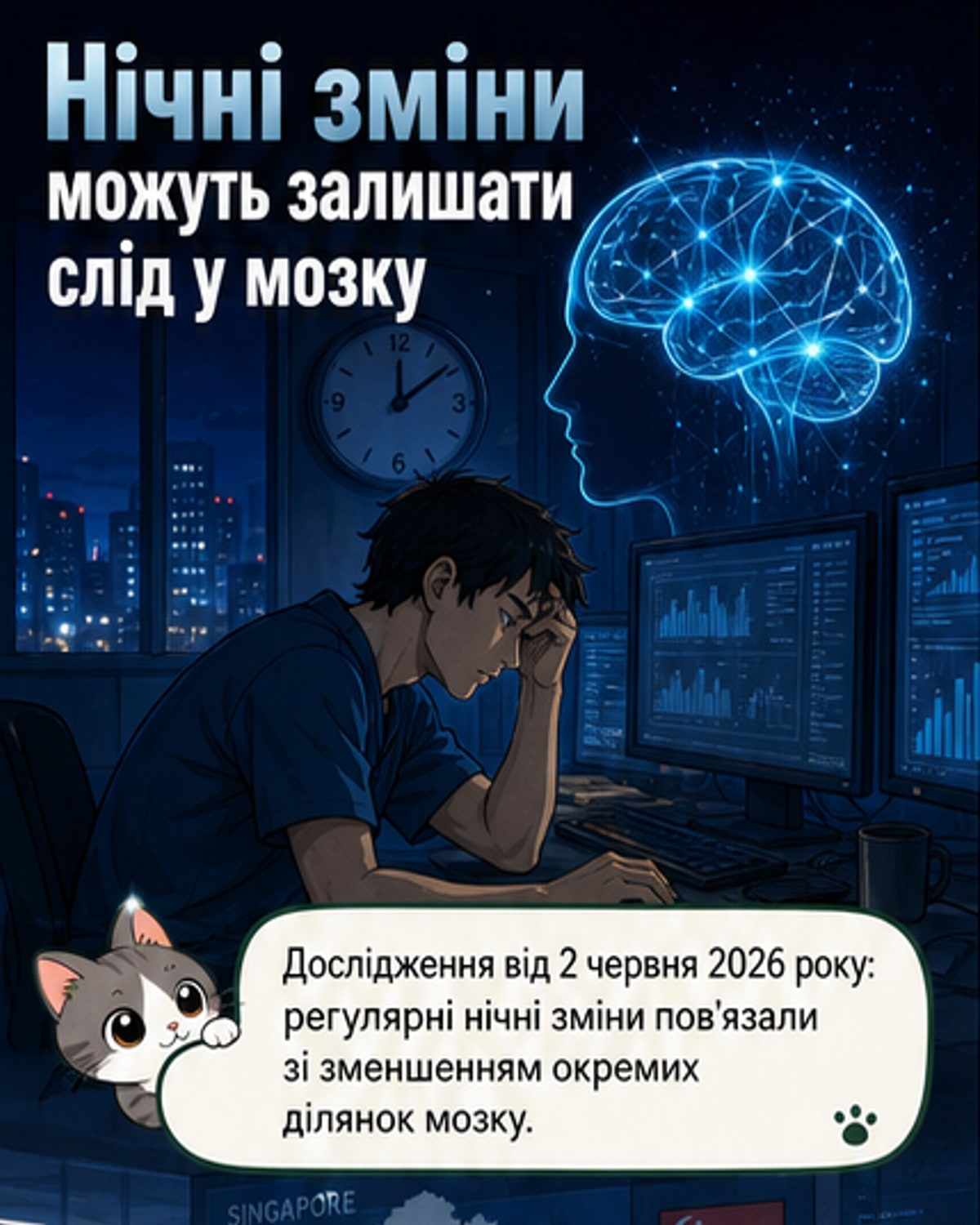 Нічні зміни змінюють мозок