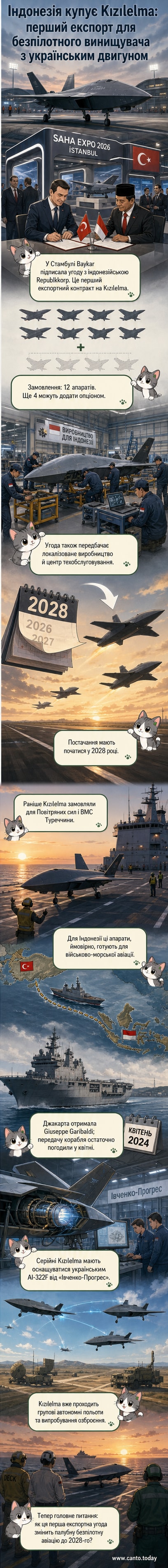 Ілюстрація безпілотного літака Bayraktar Kızılelma в польоті над морем з позначенням двигуна AI-322Ф від українського виробника
