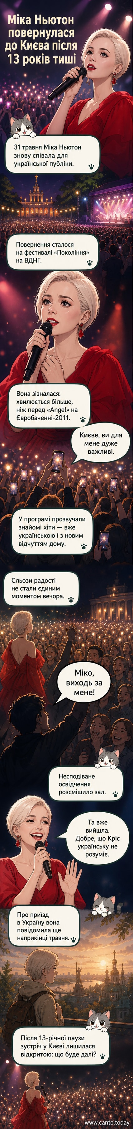 Міка Ньютон на сцені в Києві під час свого повернення після 13 років, емоційний виступ перед повним залом