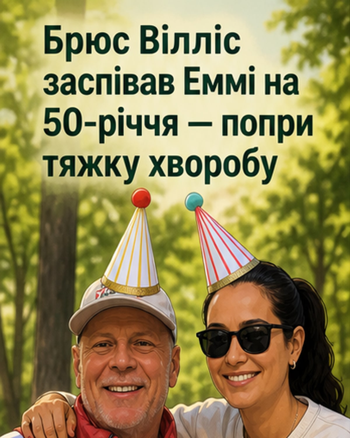 Еммі Гемінг і Брюс Вілліс на домашньому відео: він з гелієвим голосом, вона посміхається на тлі святкового декору.