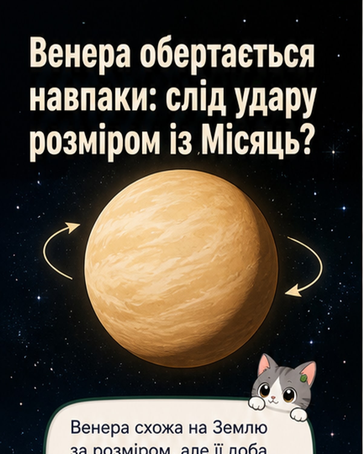Чому Венера обертається навпаки?