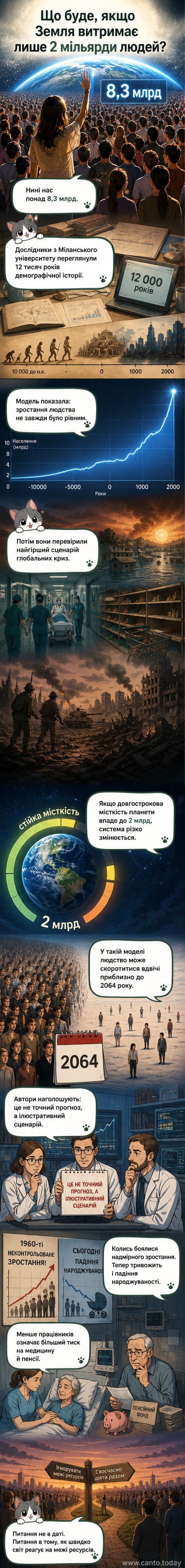 Абстрактна візуалізація зменшення кількості людей на глобальній карті, з плавним згасанням світлових точок міст і населених пунктів.