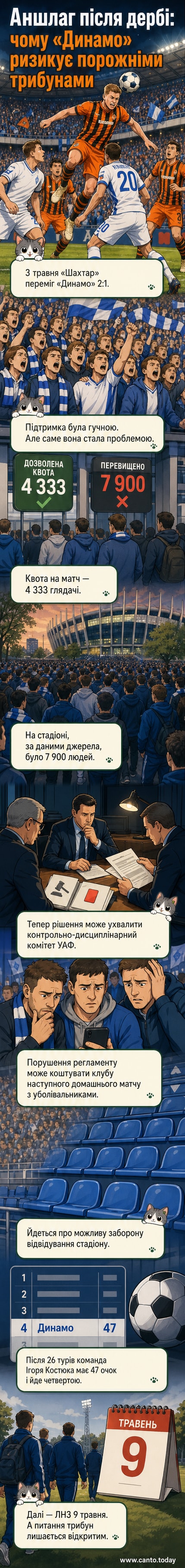 Футбольний стадіон переповнений вболівальниками, деякі тримають прапори Динамо, офіційна квота перевищена