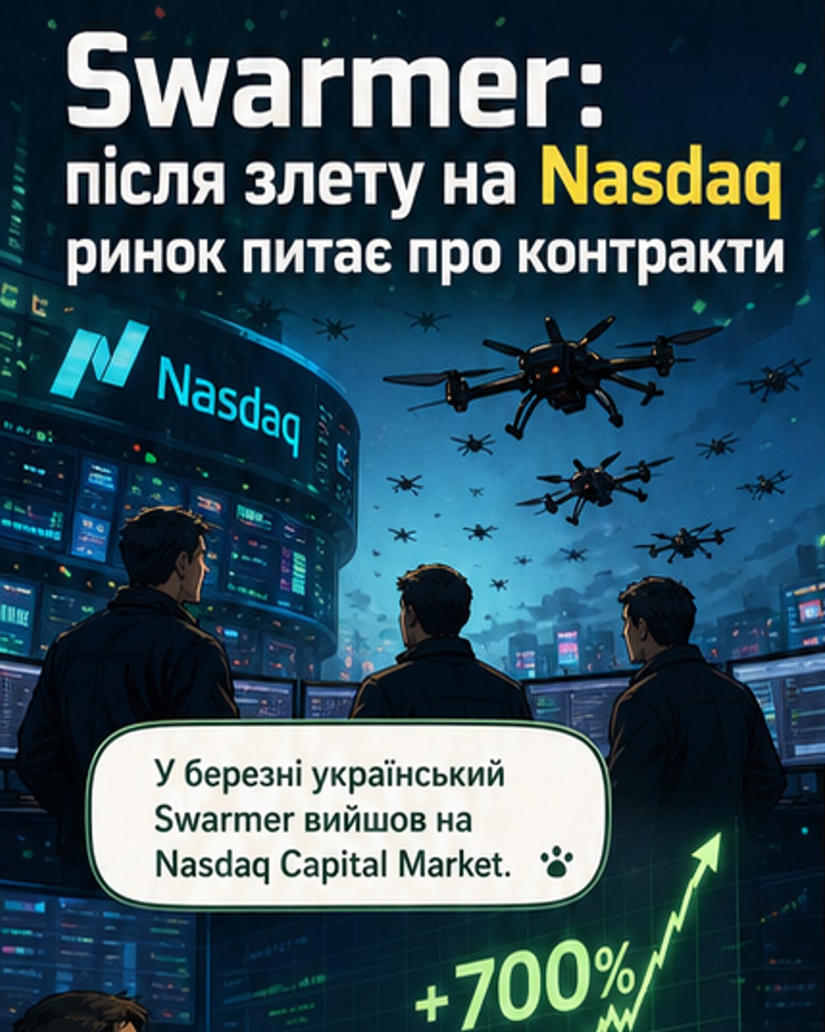 Акції Swarmer впали на 40% після IPO