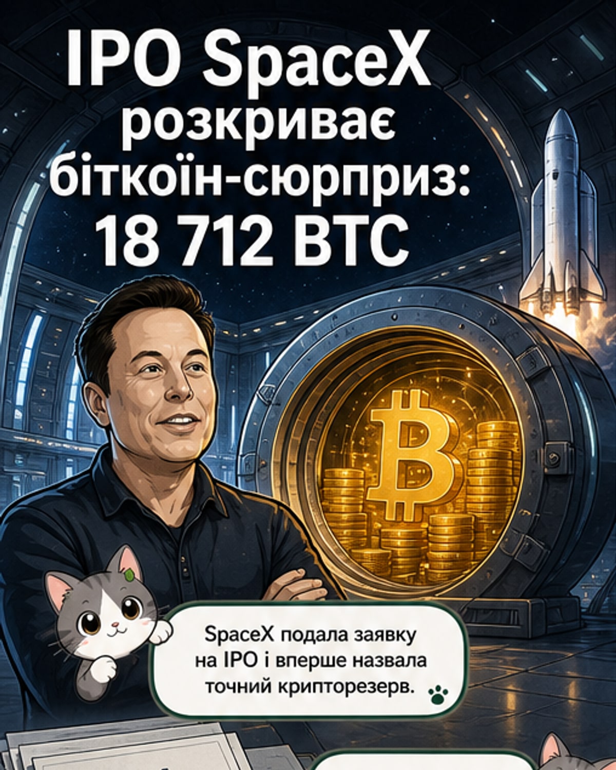 SpaceX відкрила свої біткоїни