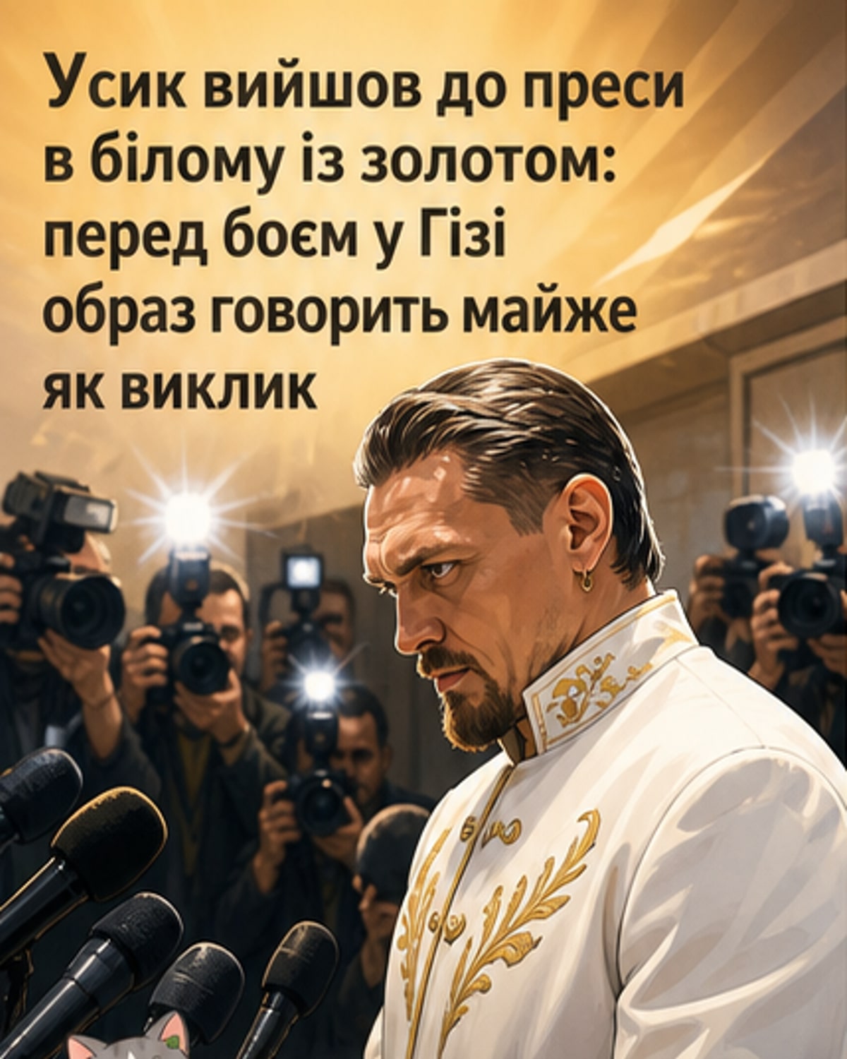 Усик у королівському образі перед боєм