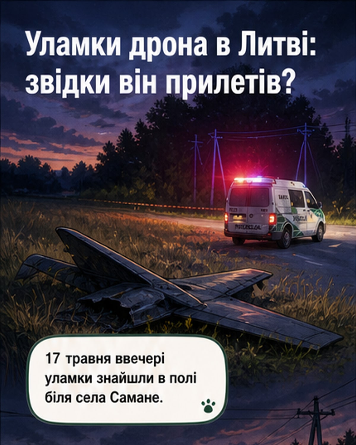 У Литві знайшли уламки військового дрона
