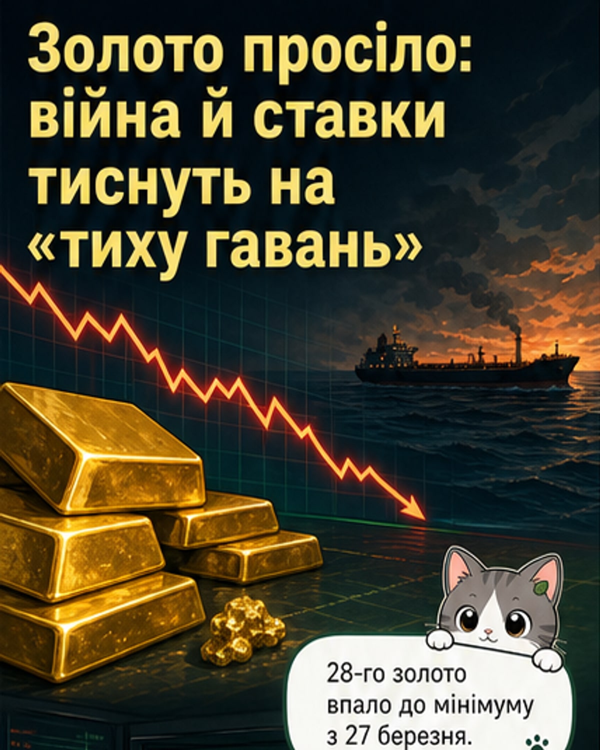 Золото впав до мінімуму за два місяці