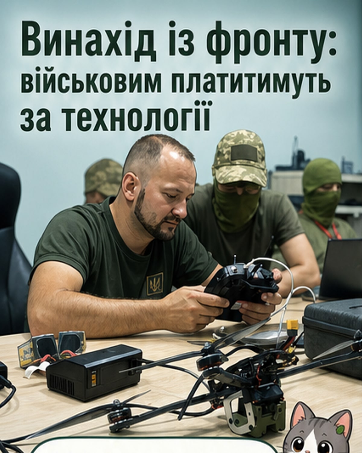 Військовий-винахідник отримує роялті за нову українську зброю — ілюстрація до системи фінансової винагороди за оборонні технології.