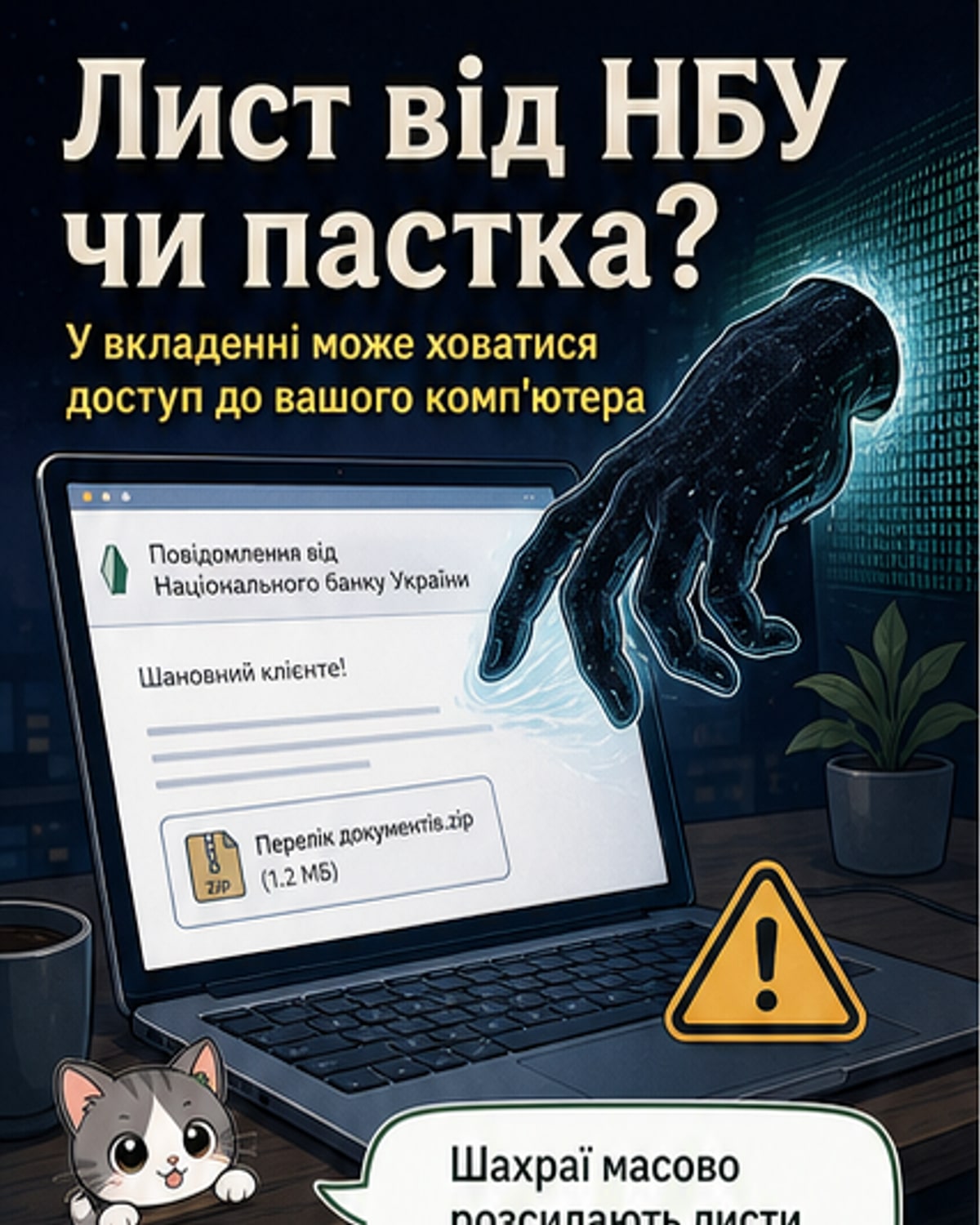 Підробні листи від НБУ з фішингом