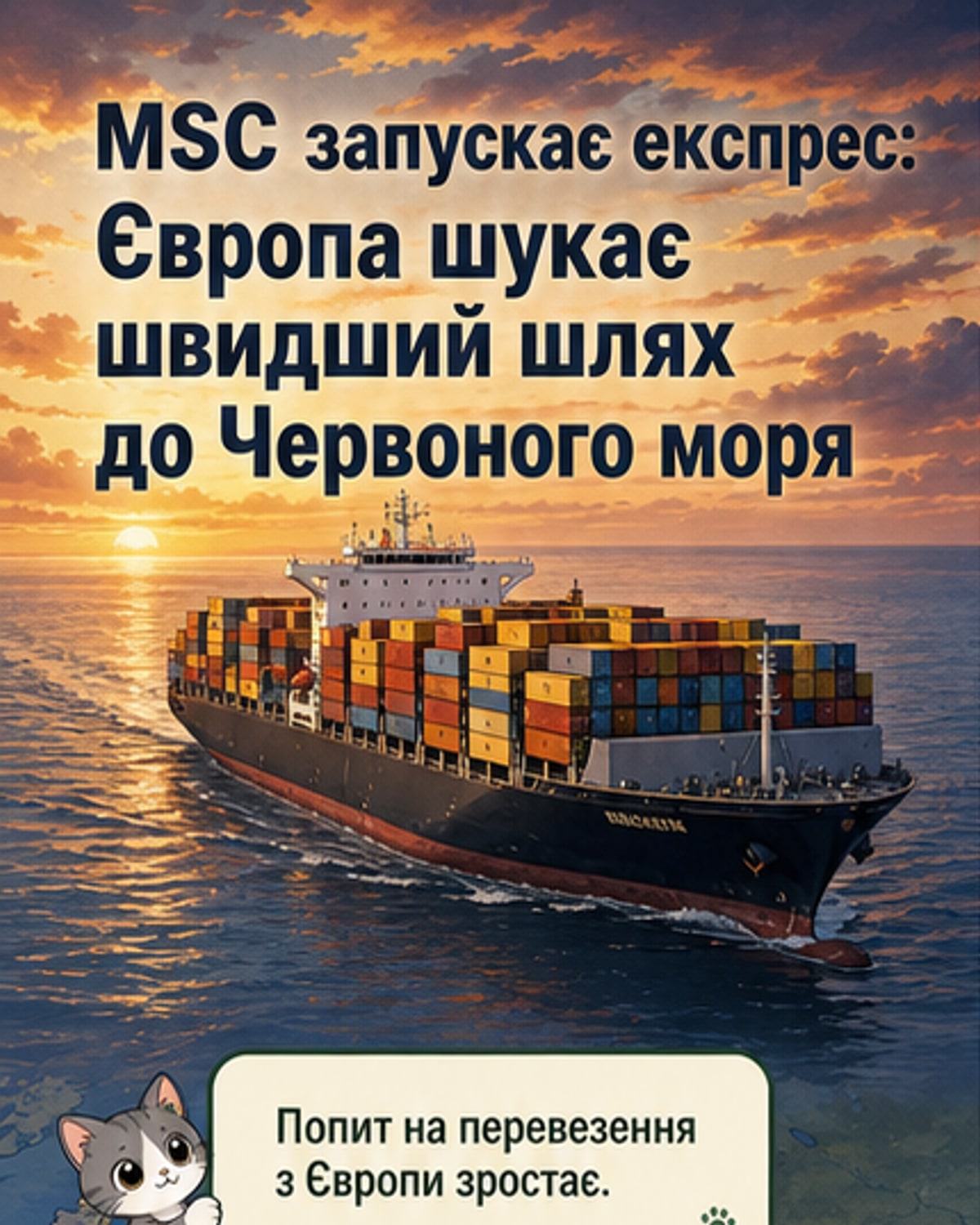 Новий маршрут MSC: Європа — Червоне море — Близький Схід