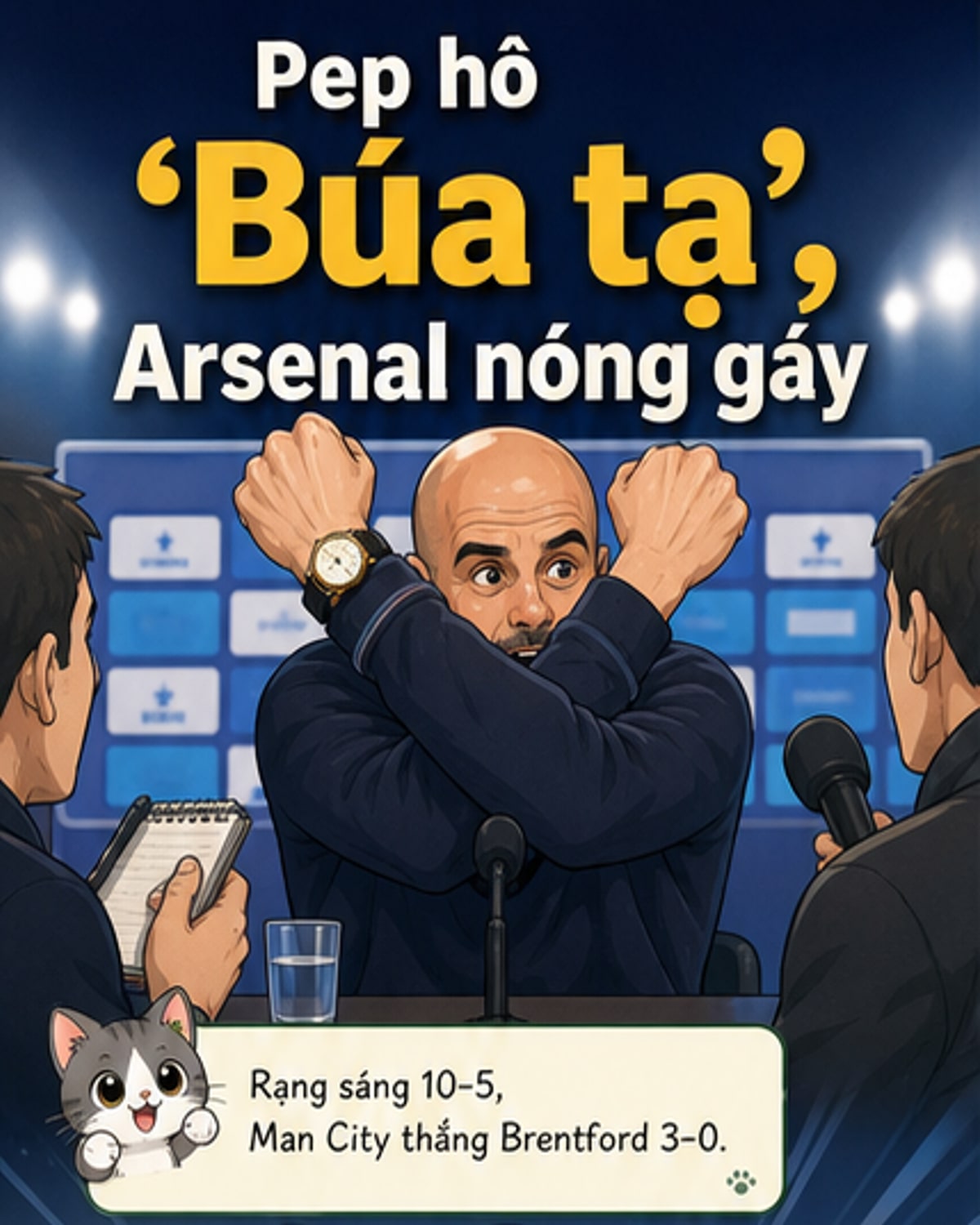 Pep mô phỏng biểu tượng West Ham, thách thức Arsenal