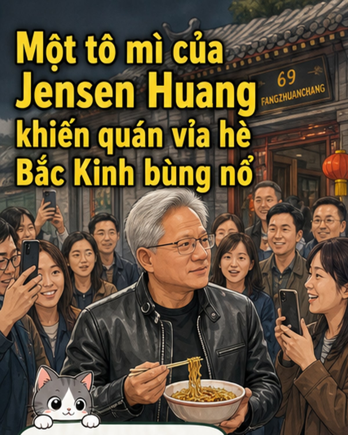 CEO Nvidia ghé ăn, quán mì vỉa hè thành điểm nóng