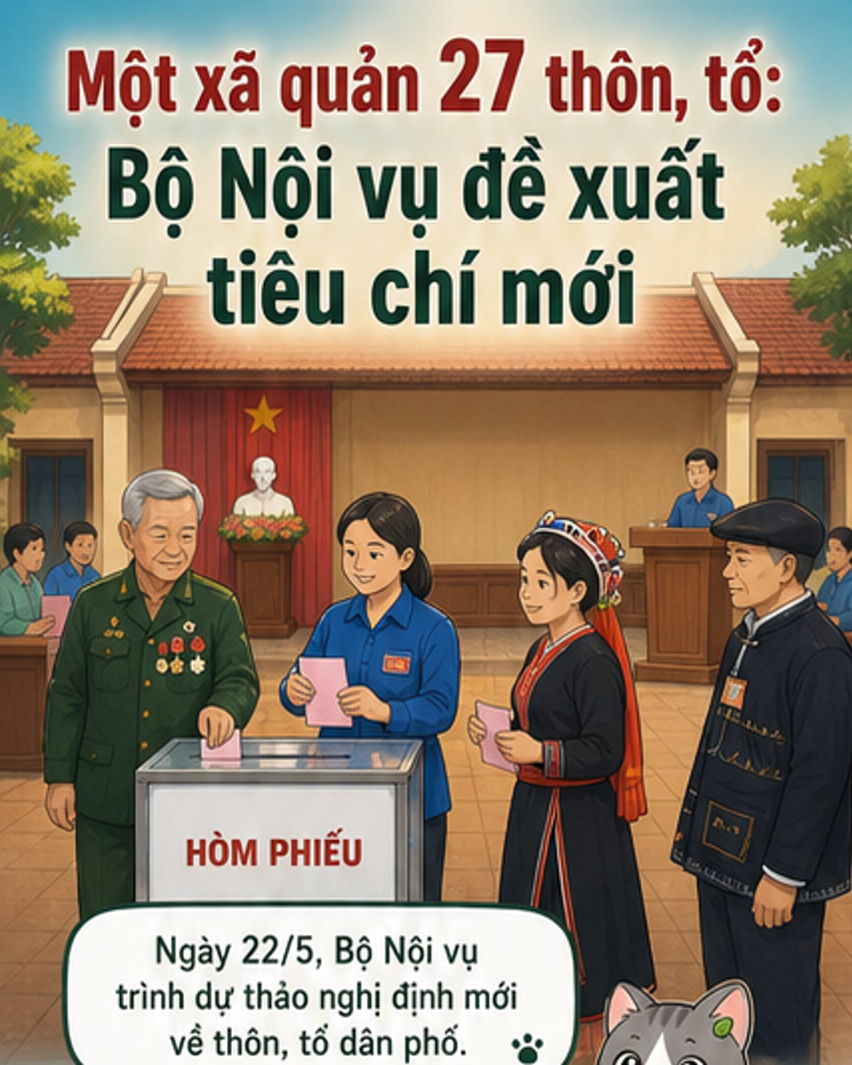 Bộ Nội vụ đề xuất tiêu chí mới tinh gọn thôn, tổ dân phố