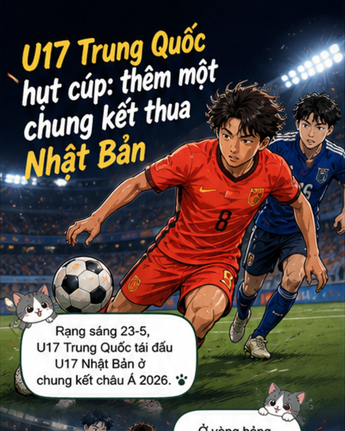U17 Trung Quốc thua Nhật ở chung kết châu Á