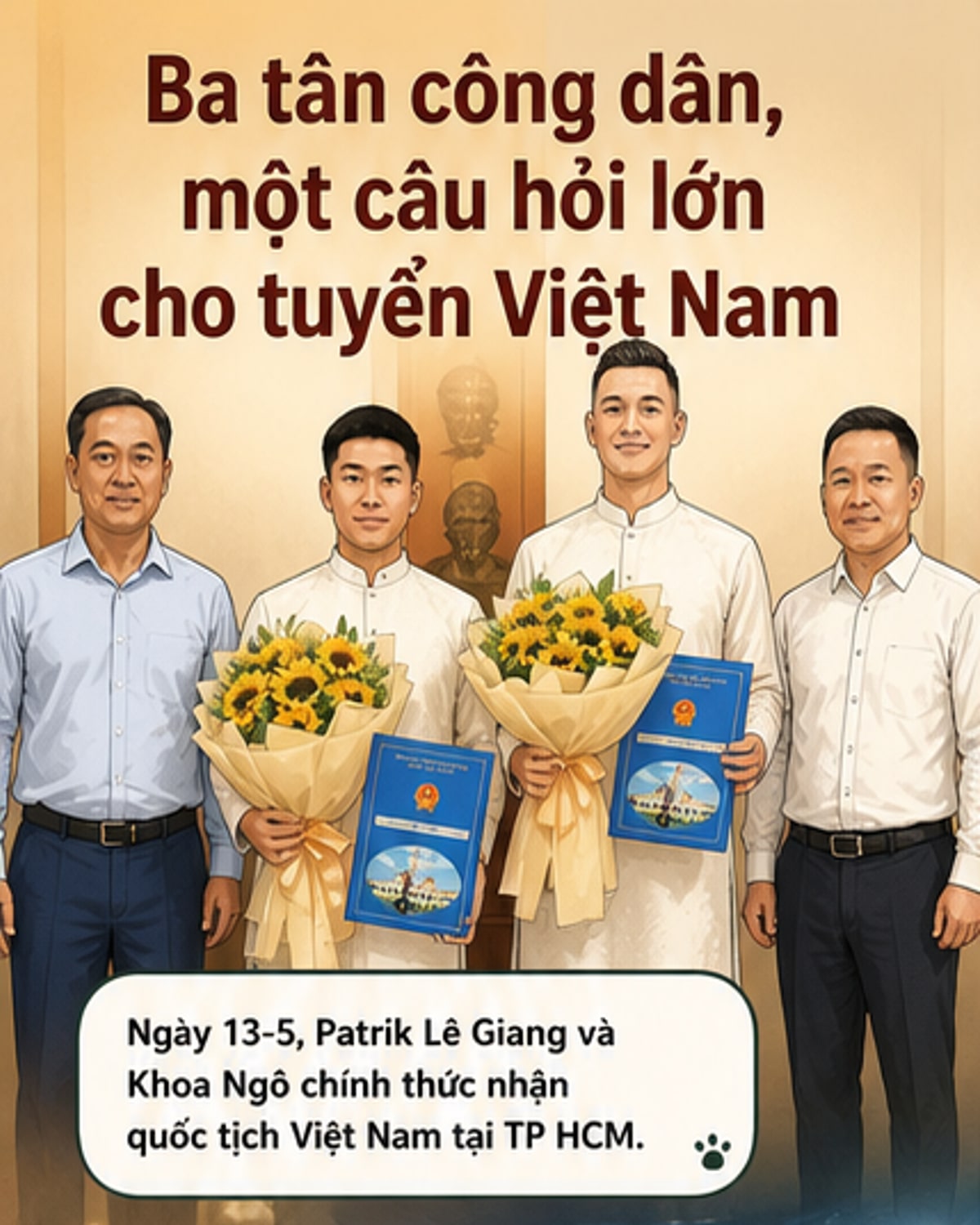 Tuyển Việt Nam đón 3 tân binh nhập tịch