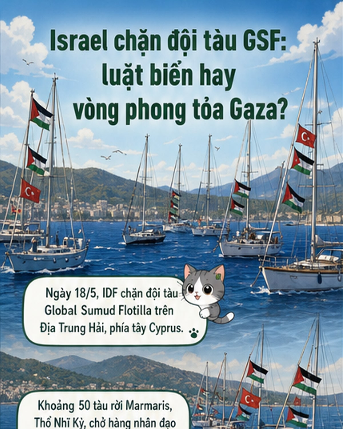 Israel chặn tàu viện trợ đến Gaza