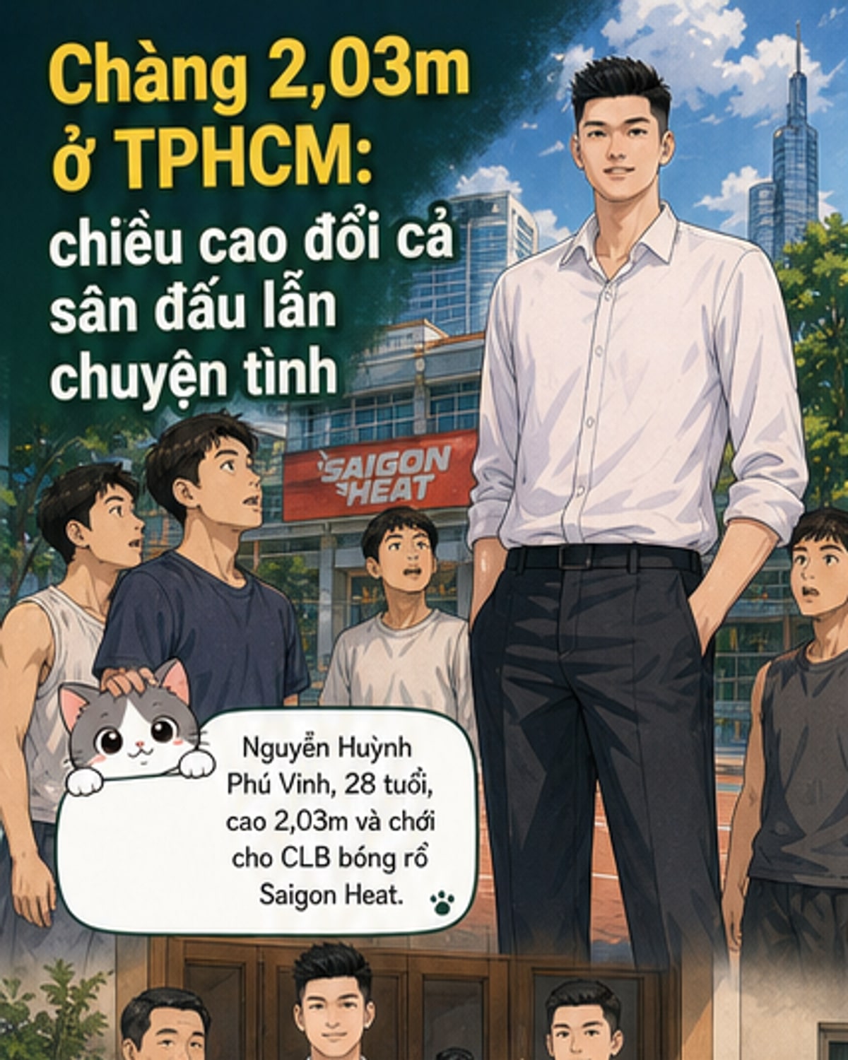 Chàng trai 2,03m tìm được vợ nhờ chiều cao