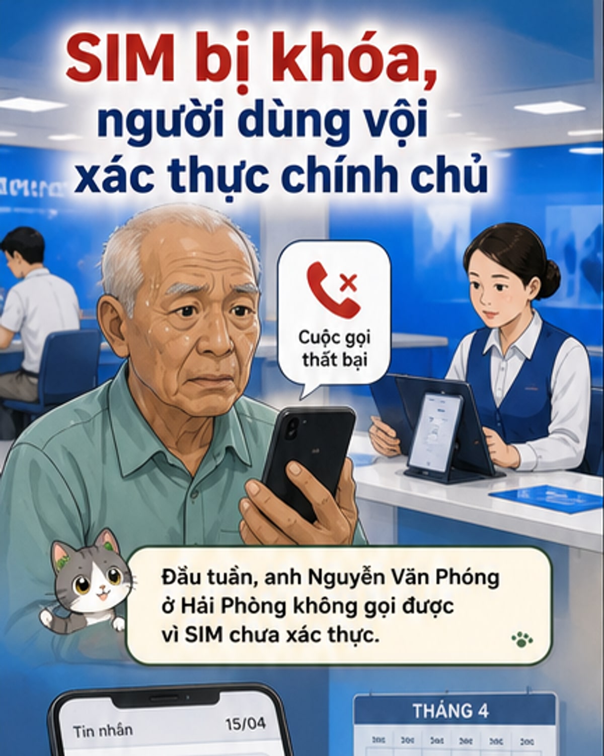 Hàng loạt SIM bị khóa: Người dân vội vã xác thực
