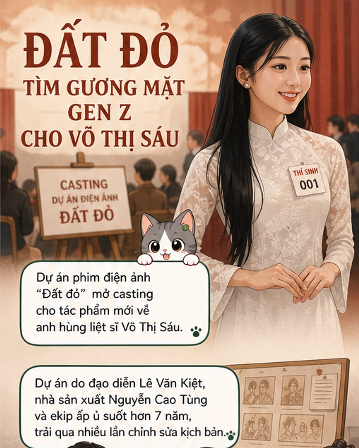 Phim về Võ Thị Sáu thu hút Gen Z thử vai