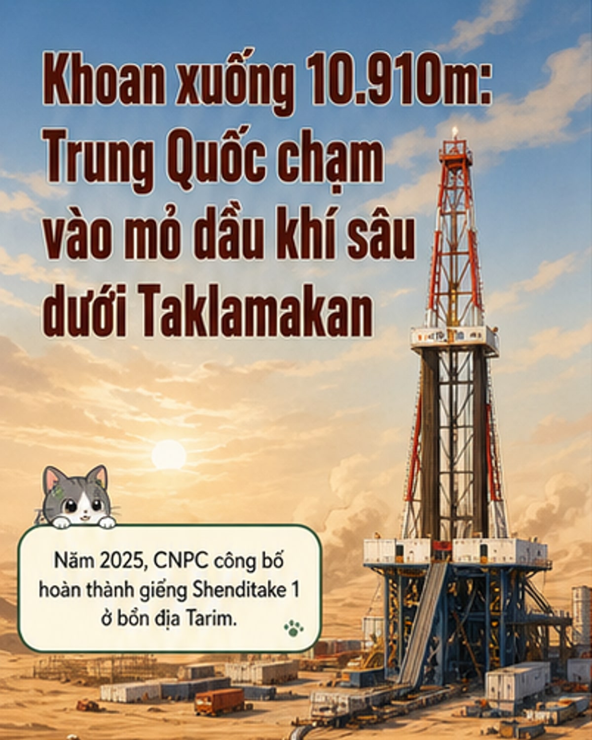 Khoan sâu 10.910m, Trung Quốc phát hiện mỏ dầu khí khổng lồ