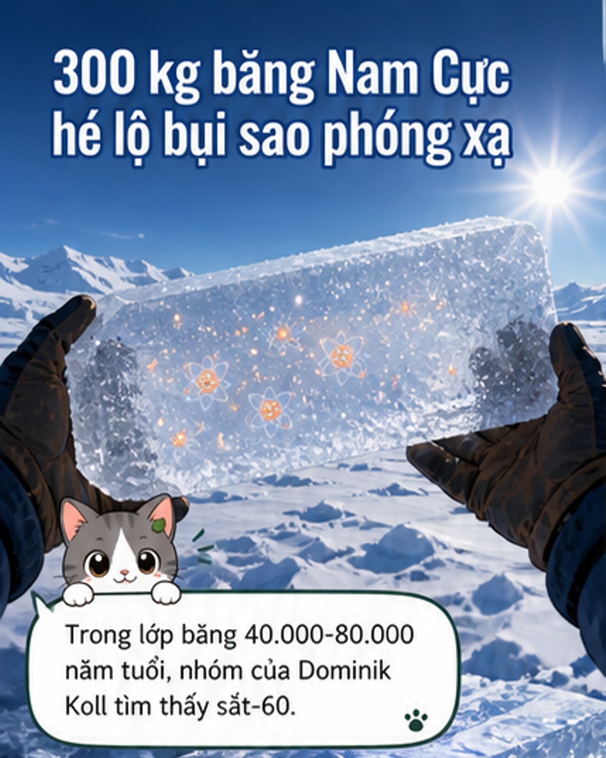 Băng Nam Cực tiết lộ dấu vết sao nổ