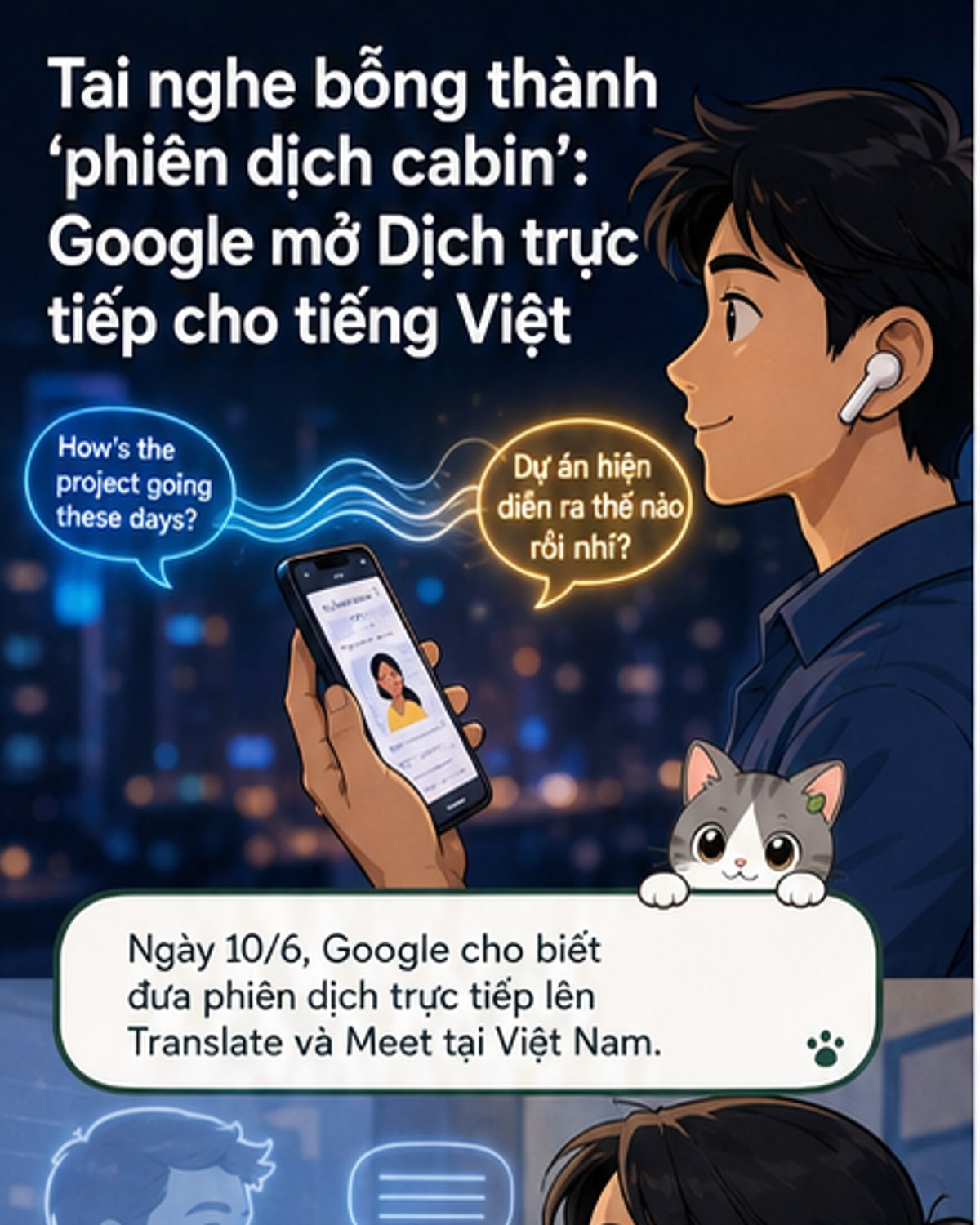 Google dịch trực tiếp tiếng Việt theo thời gian thực