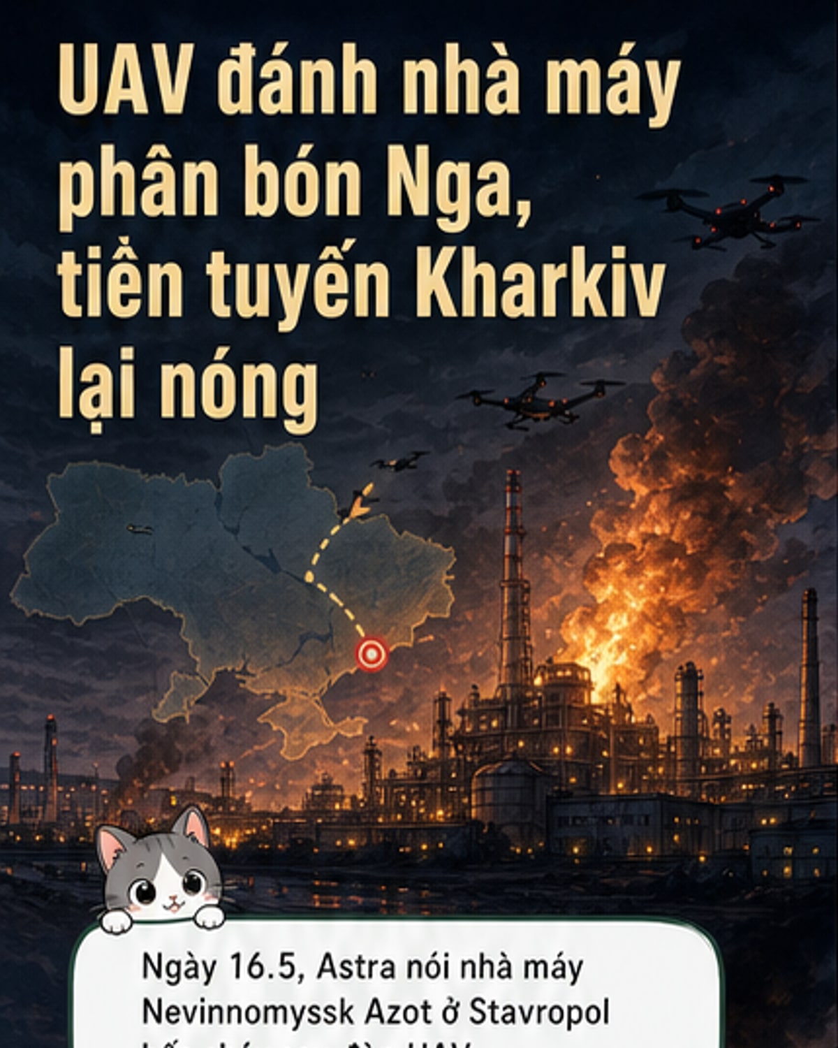 Ukraine tấn công nhà máy phân bón Nga