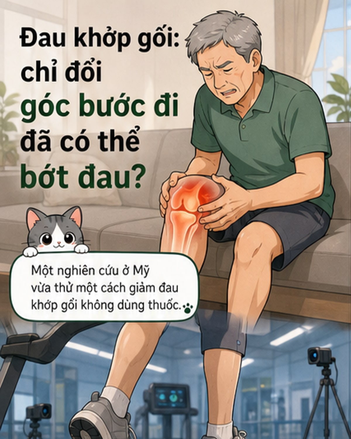 Đi bộ đổi góc chân, giảm đau khớp không cần thuốc