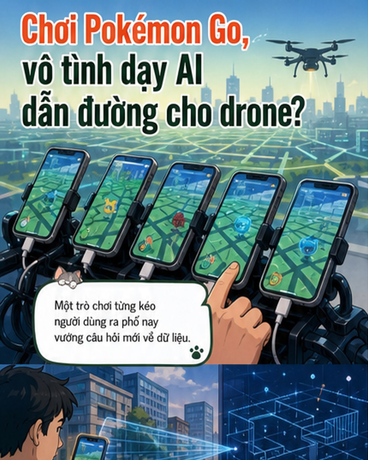 Người chơi Pokémon Go vô tình huấn luyện AI drone quân sự