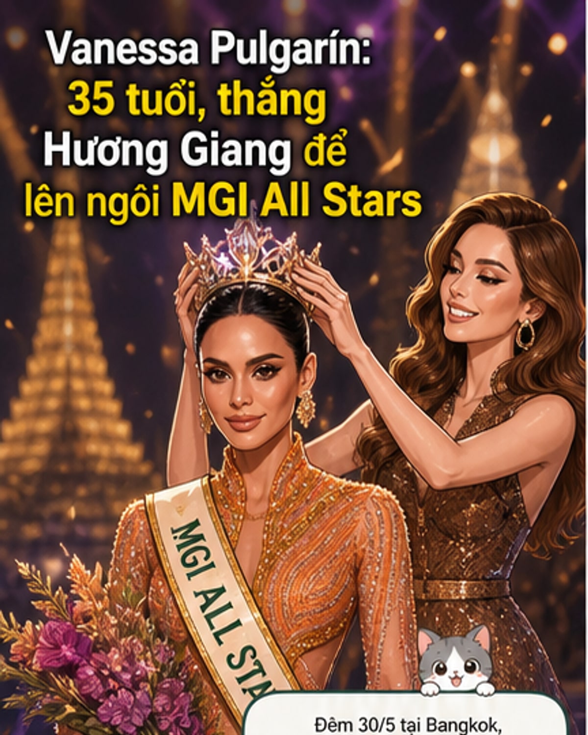 Người đẹp 35 tuổi đăng quang Hoa hậu MGI All Stars