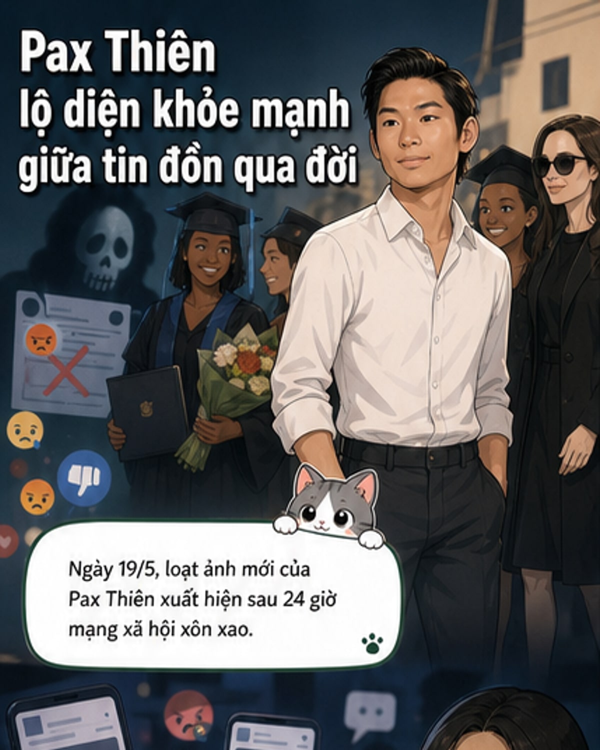 Pax Thiên xuất hiện khỏe mạnh giữa tin đồn qua đời