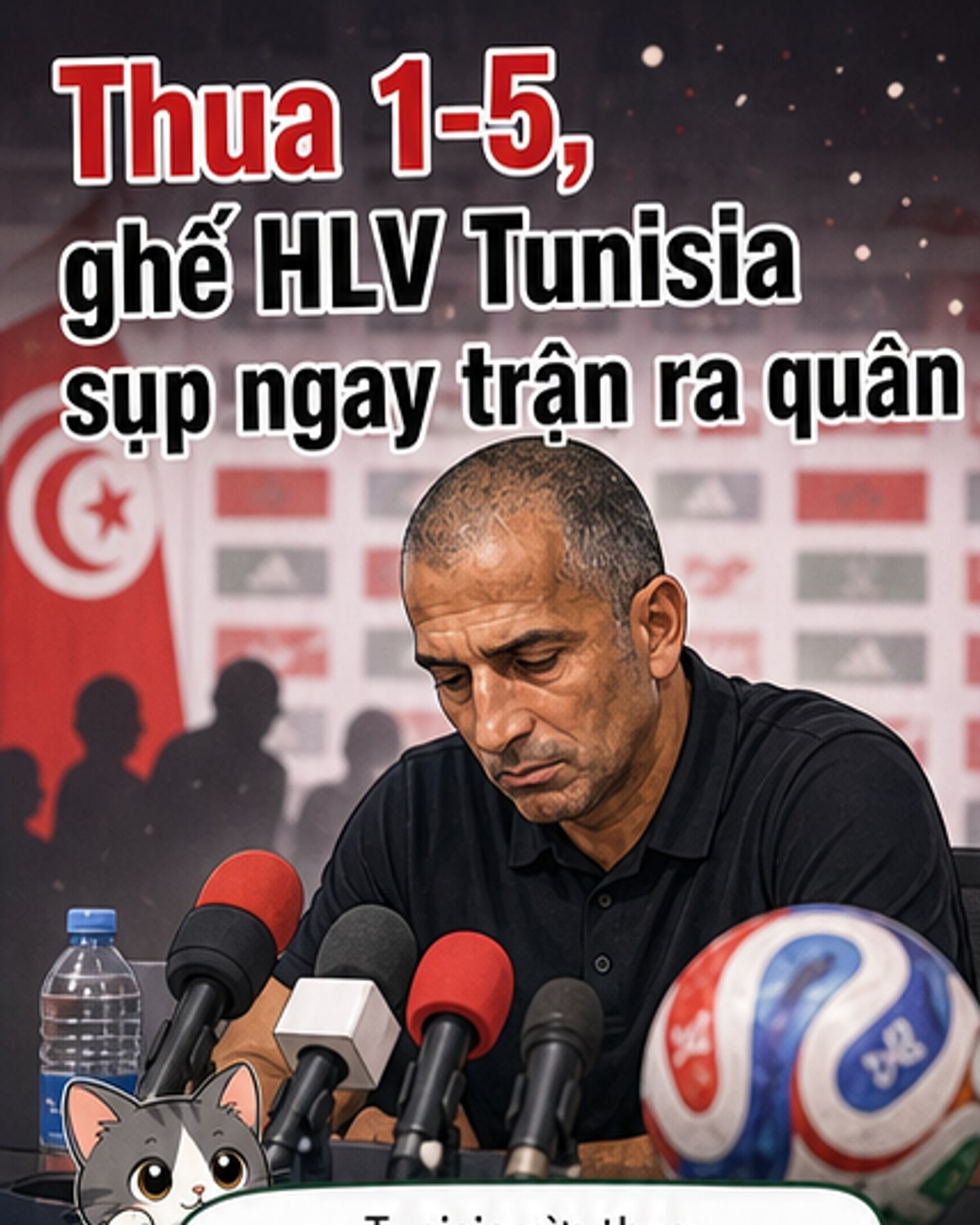 HLV Tunisia bị sa thải sau trận thua 1-5