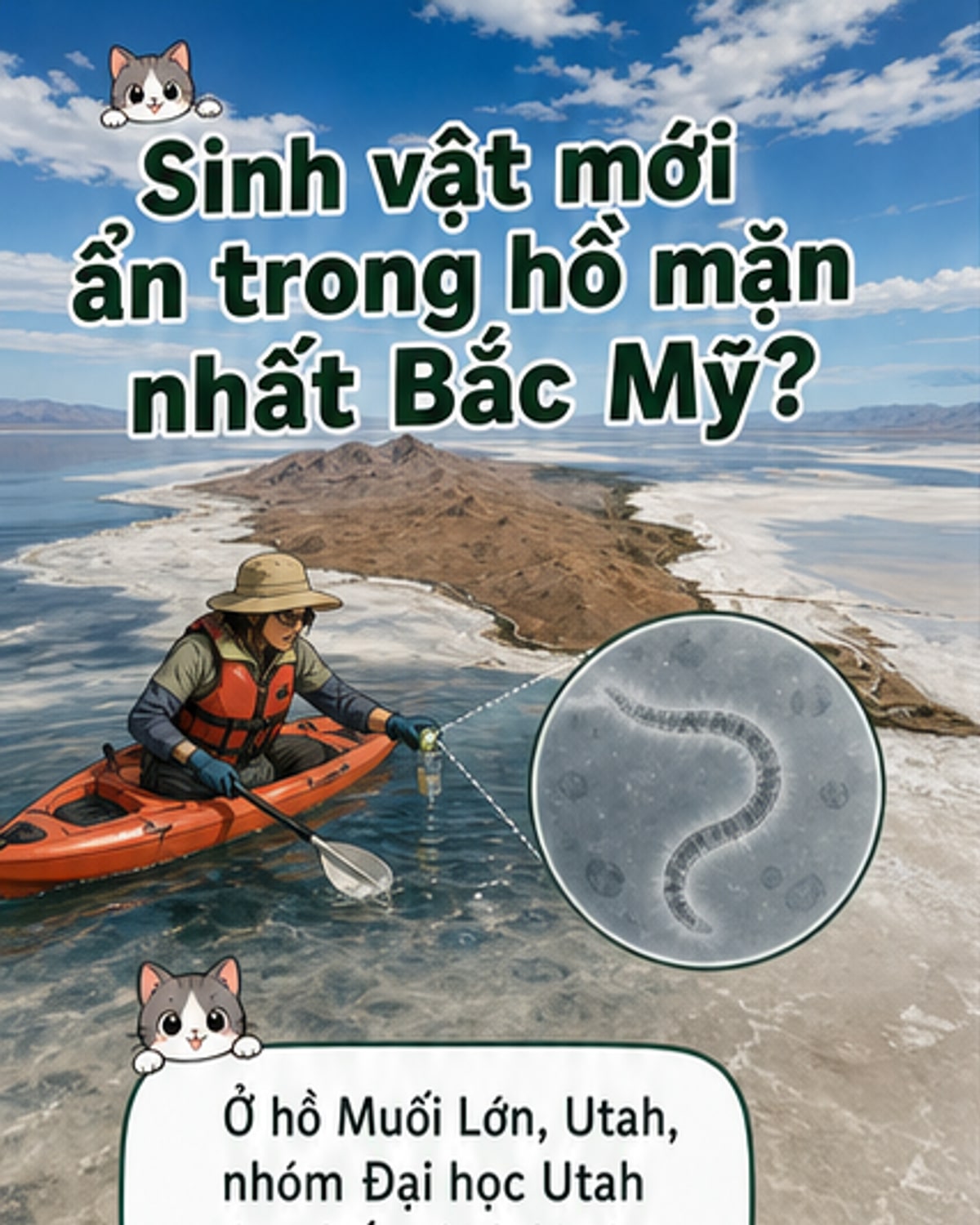 Phát hiện sinh vật bí ẩn chỉ sống ở hồ Muối Lớn