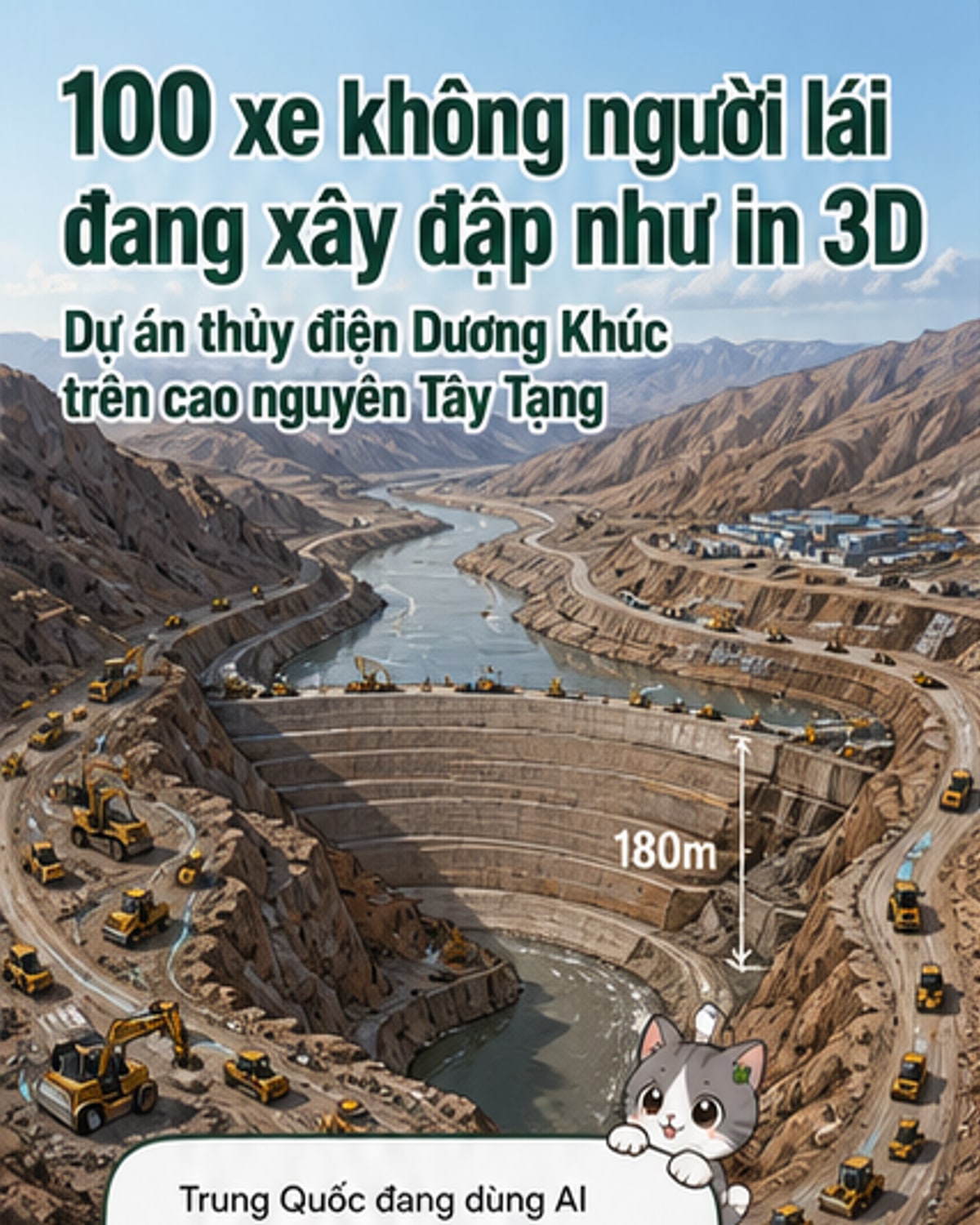 Trung Quốc xây đập bằng robot như in 3D
