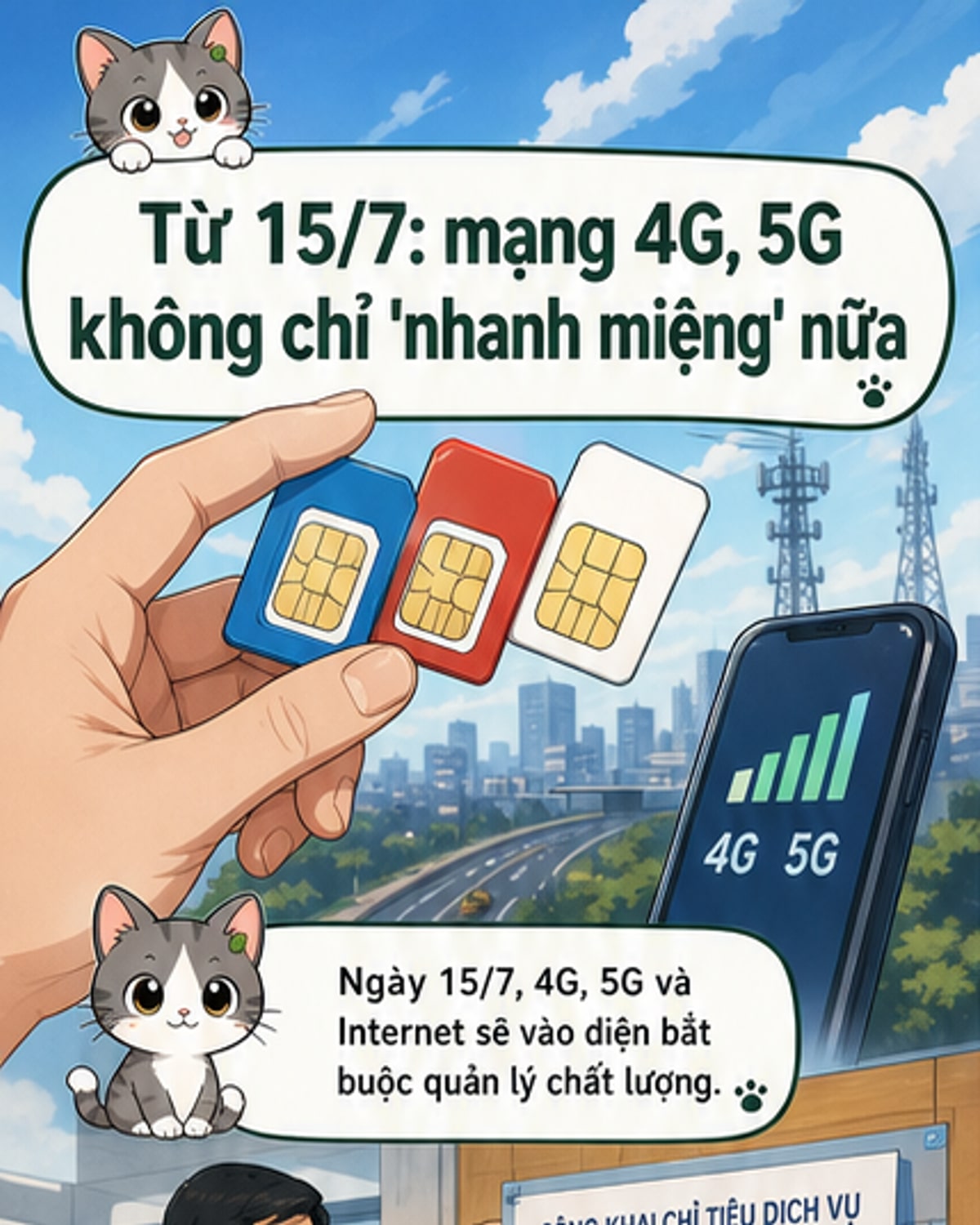 Từ 15/7, mạng 4G/5G phải công khai chất lượng