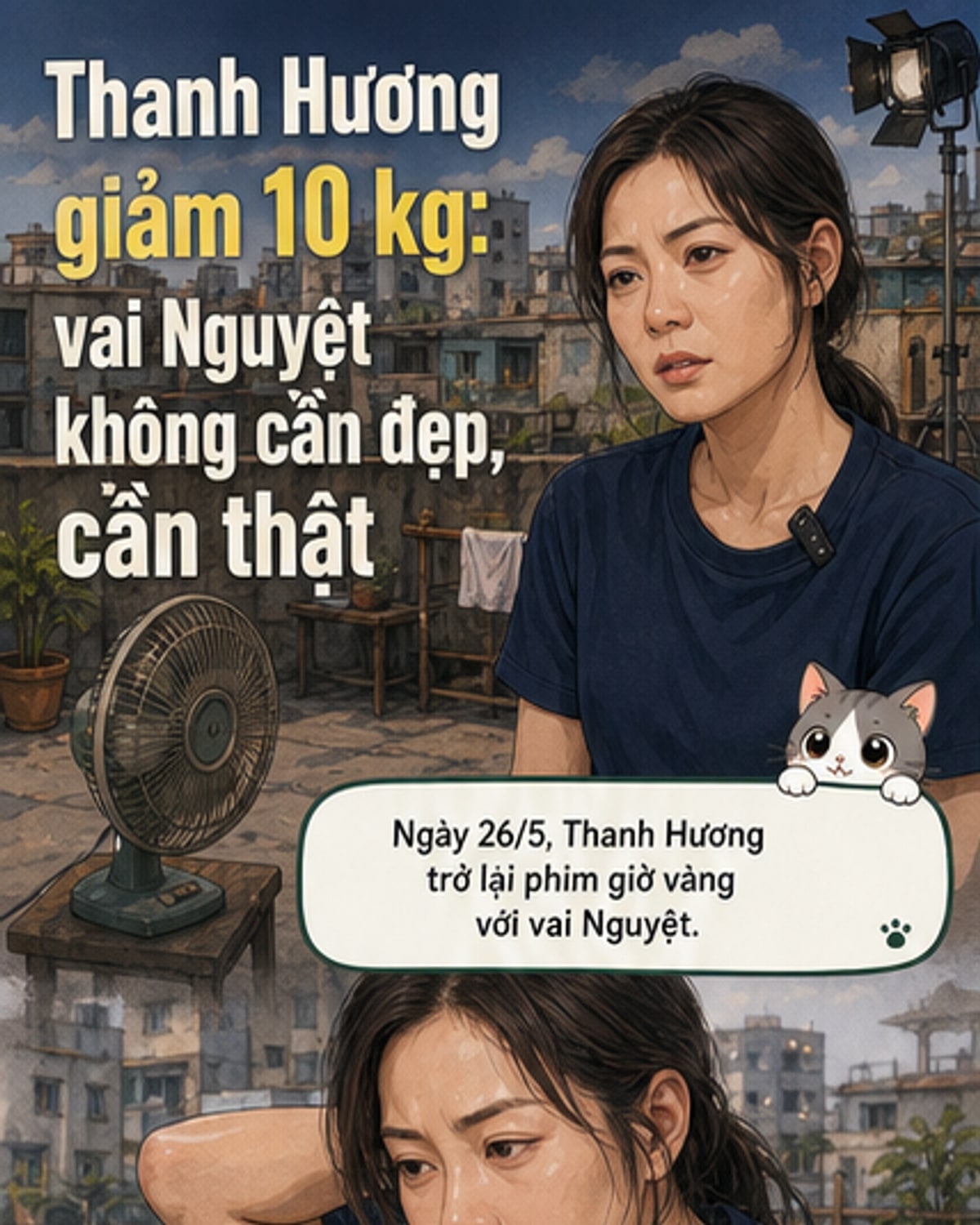 Thanh Hương giảm 10 kg cho vai mẹ đơn thân