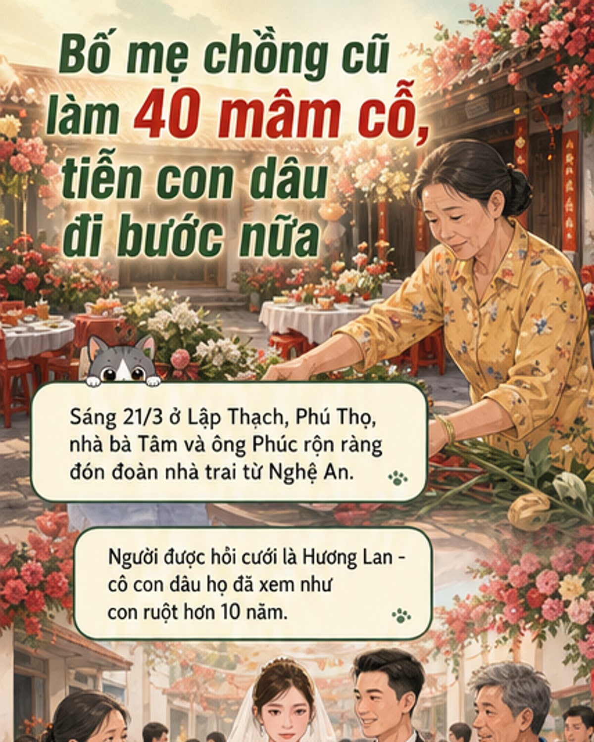 Đám cưới con dâu: Mẹ chồng làm 40 mâm