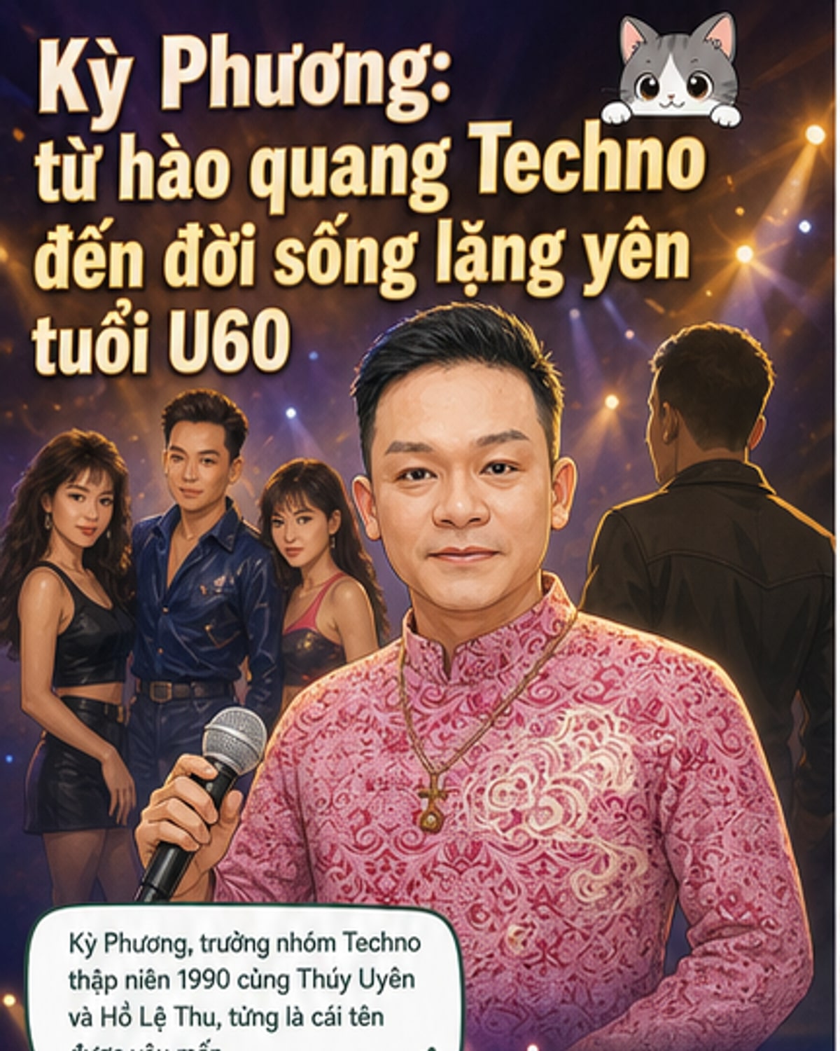 Ca sĩ Kỳ Phương trong trang phục giản dị, đứng bên khu vườn nhỏ, ánh sáng dịu nhẹ buổi chiều