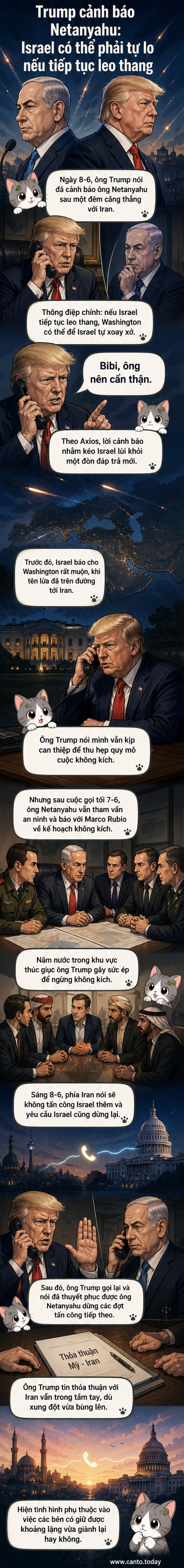 Hai nhà lãnh đạo Mỹ và Israel đứng cạnh nhau trong một buổi họp báo, bối cảnh căng thẳng leo thang giữa Israel và Iran