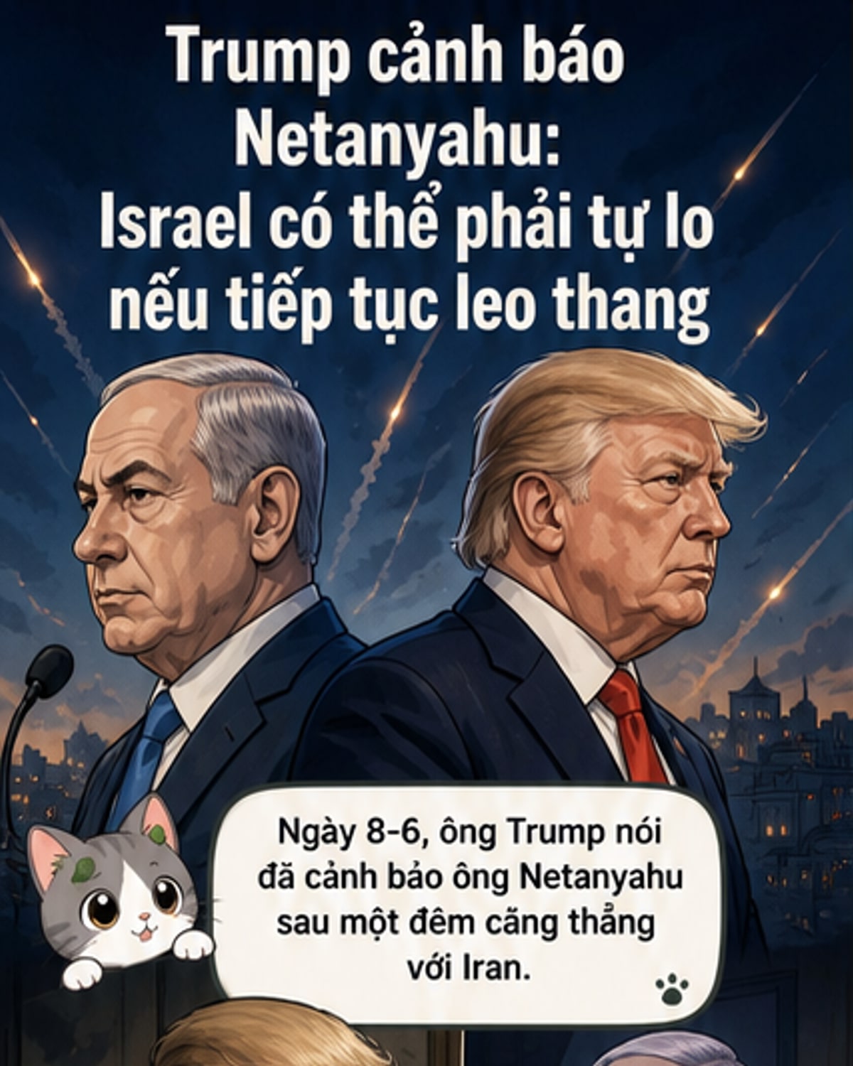 Trump đe dọa để Israel tự lo nếu tấn công Iran