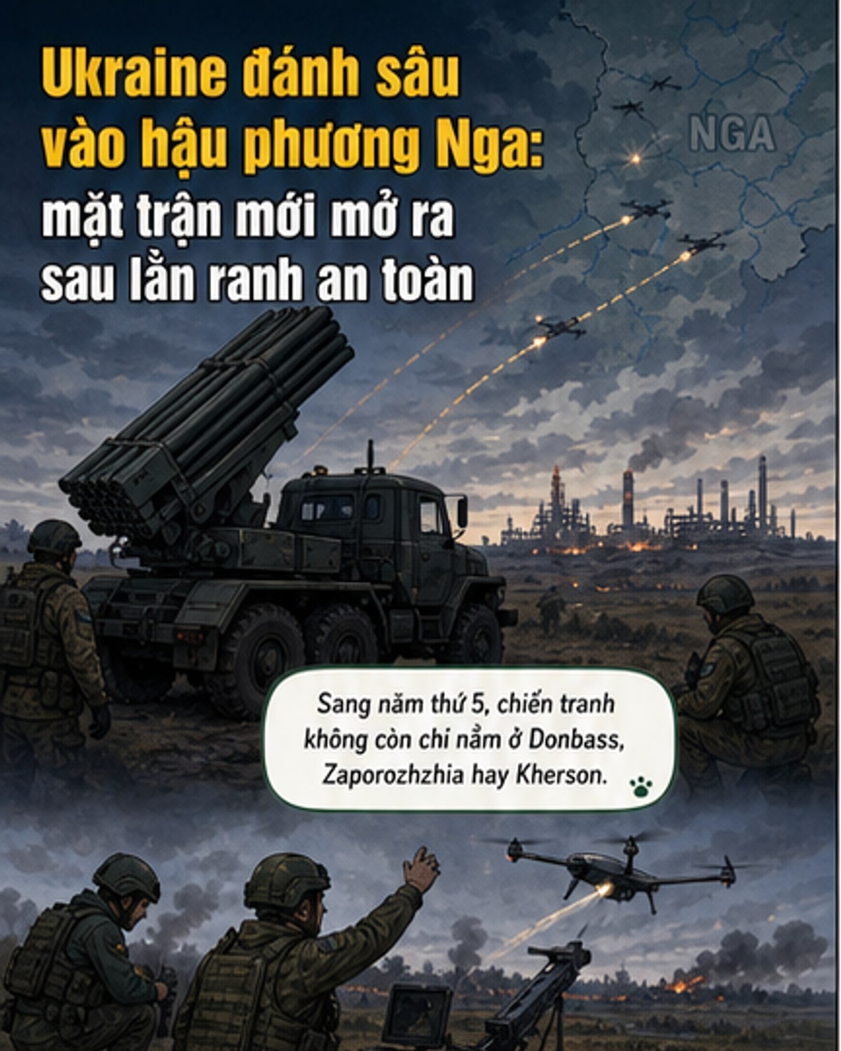 Ukraine tấn công sâu vào hậu phương Nga
