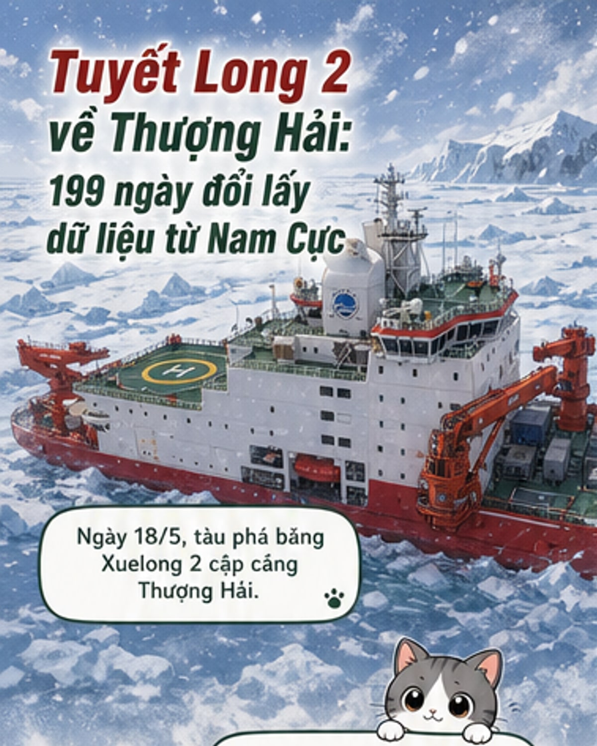 Tàu 'rồng tuyết' trở về sau 199 ngày ở Nam Cực