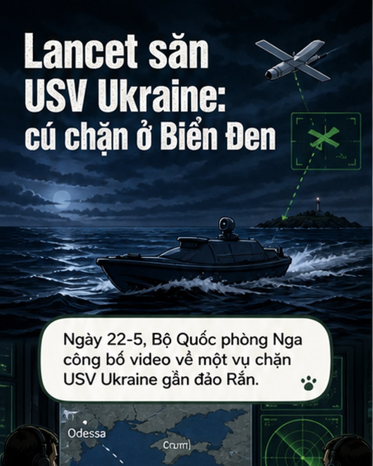 UAV cảm tử Nga tiêu diệt xuồng không người lái Ukraine