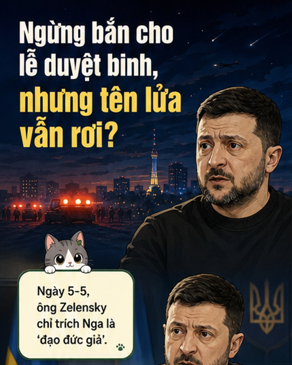 Zelensky tố Nga đạo đức giả khi vừa tấn công vừa kêu gọi ngừng bắn