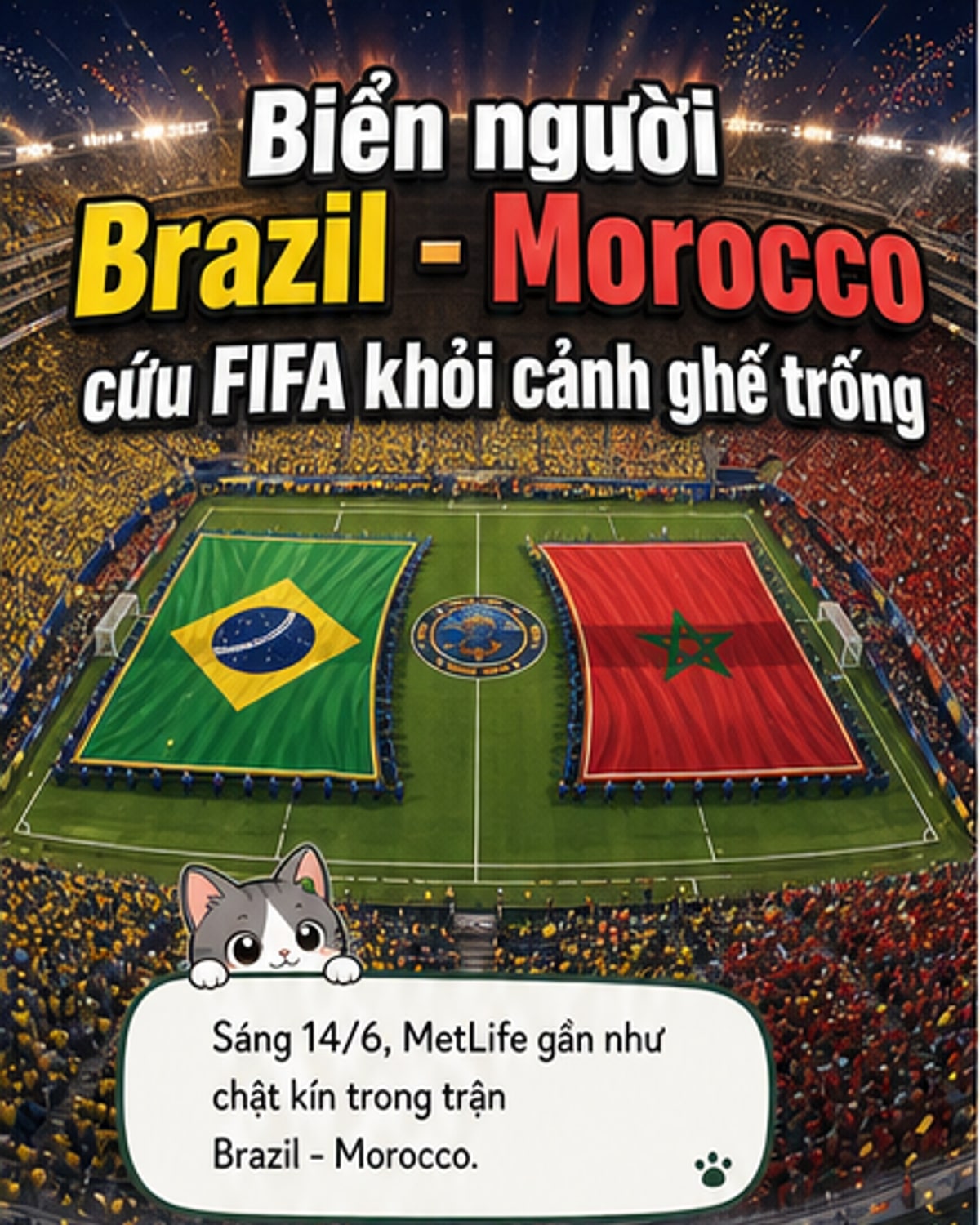 Brazil và Morocco vẽ nên đại dương màu sắc tại MetLife