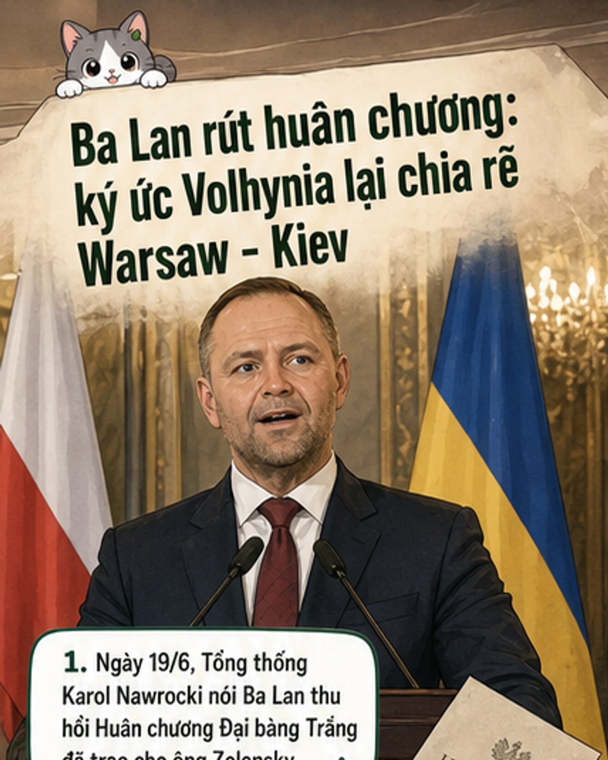 Ba Lan thu hồi huân chương của Zelensky