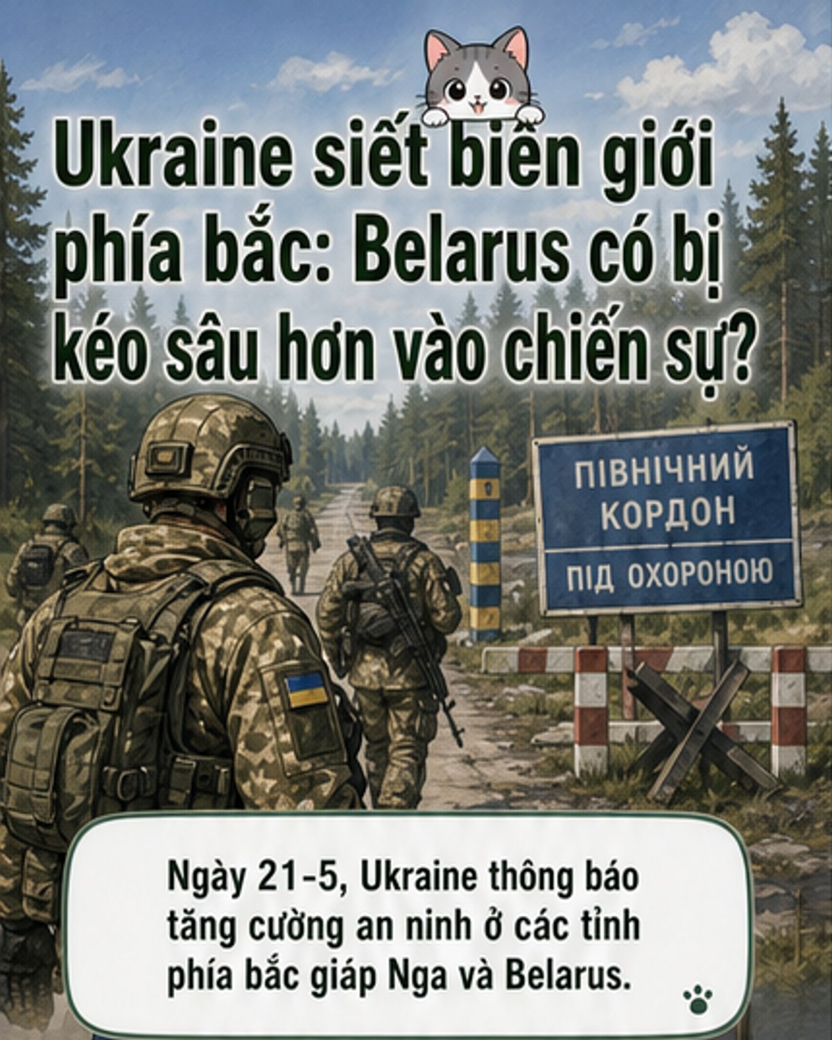 Ukraine triển khai an ninh quy mô lớn gần Belarus