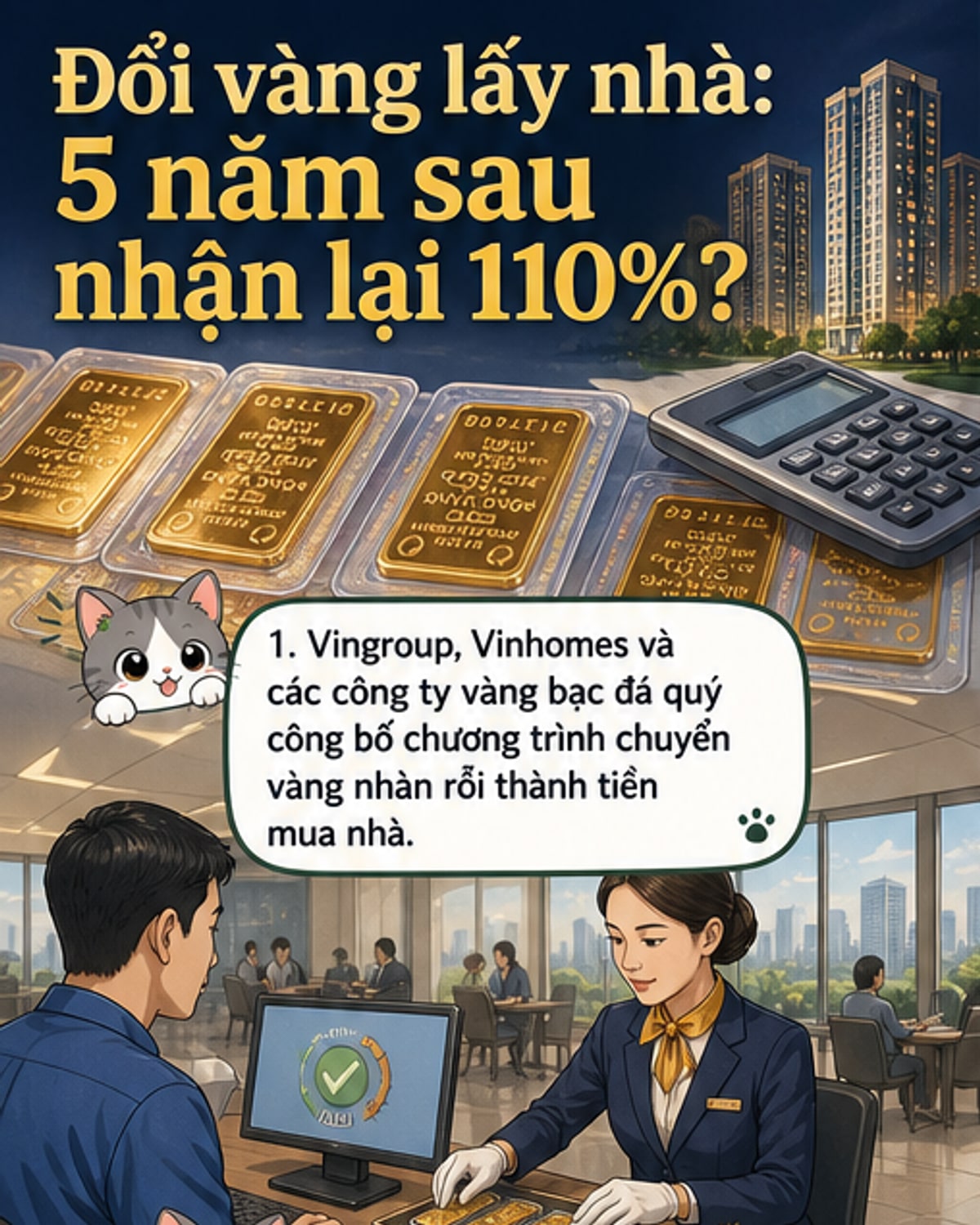 Vinhomes đổi vàng thành nhà, cam kết hoàn 110%