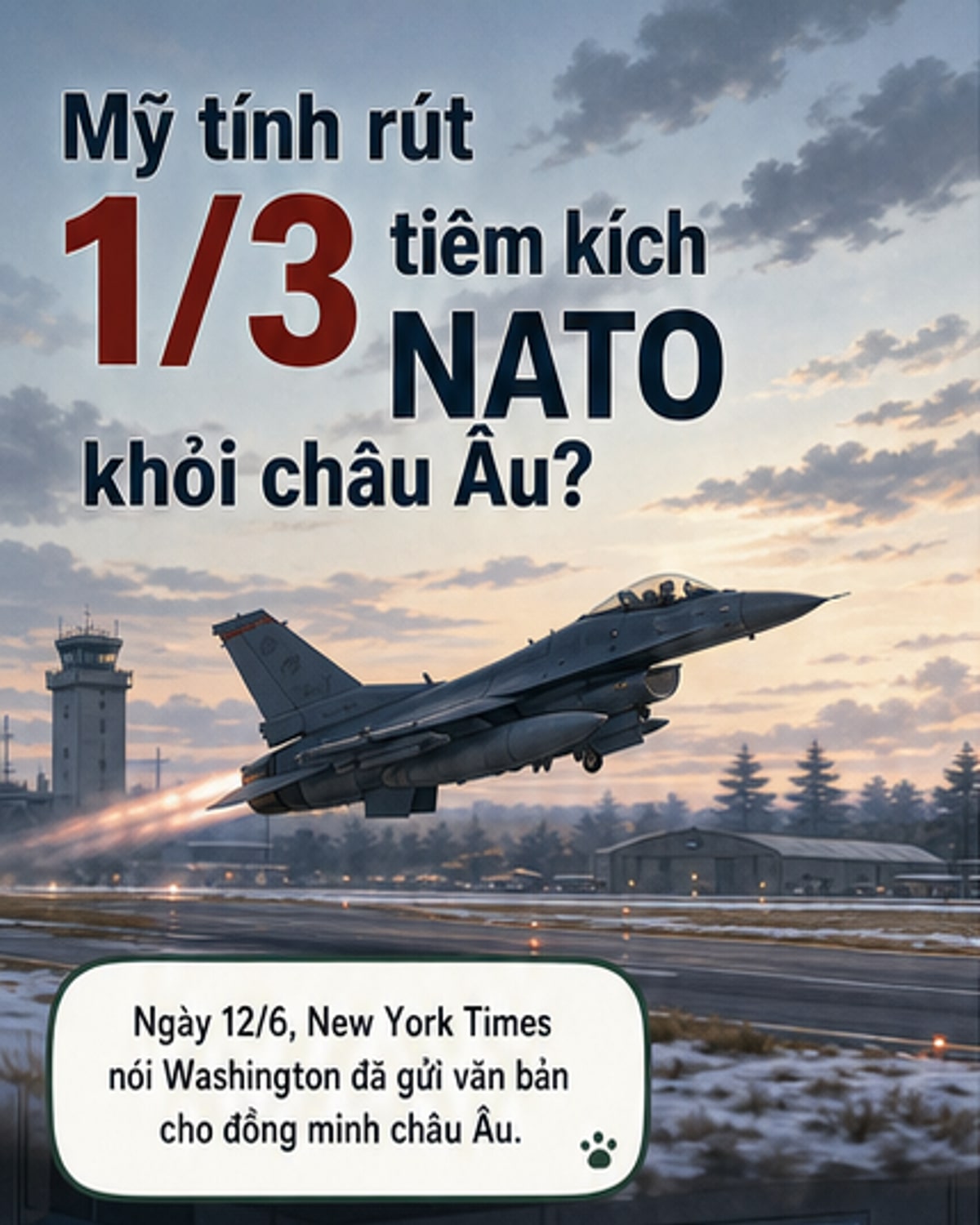 Mỹ rút 1/3 tiêm kích khỏi châu Âu
